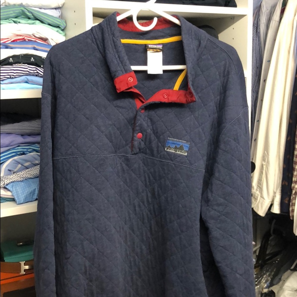 Patagonia Quilted Snap Pullover Blue XL